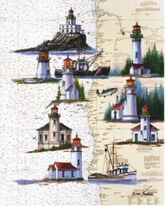 Oregon Lighthouse Vignette (8 Lights)
