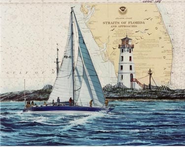 Florida Lighthouse with Sailboat