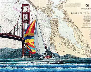 Golden Gate Bridge With Sailboat